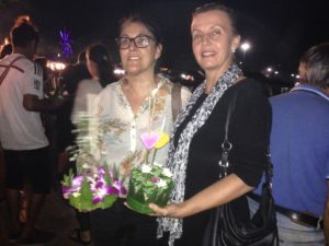 Jenny and Adri celebrating Loi Krathong on Koh Samui (2015)