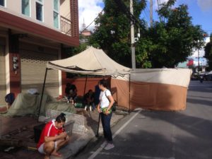 Saturday street market - Setting up