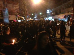 Chiang Rai-Masses of people leaving King's memorial event