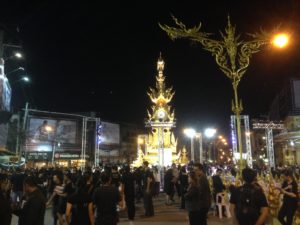 Chiang Rai clock tower at night