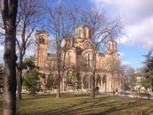 Saint Mark’s Church, view from Tasmajdan Park