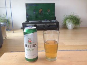 Watching rugby with Veltins