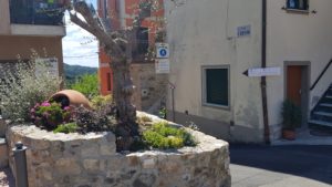 Via Francigena sign in Ponzano Superiore