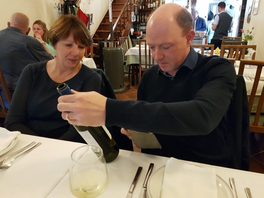 Remko inspecting the wine on offer - It's good