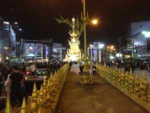 Chiang Rai clock tower at night