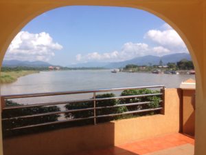 The Golden Triangle - Thailand in front, Myanmar to the left and Laos to the right