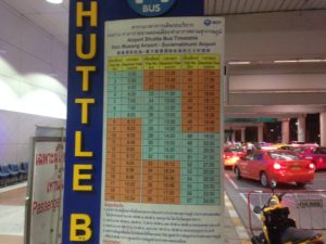 Shuttle bus schedule to Suvarnabhumi Airport