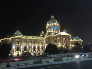 House of the National Assembly of Serbia at night