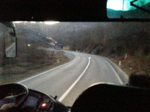 Bus ride from Belgrade to Budva