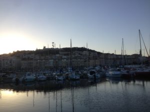 Sun setting over Sete