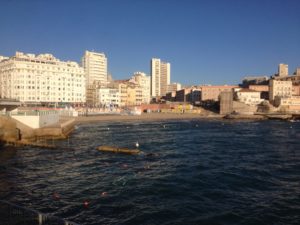 View towards Catalans with Water polo to the left