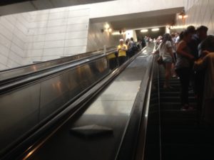 Escalator leading to the funicular