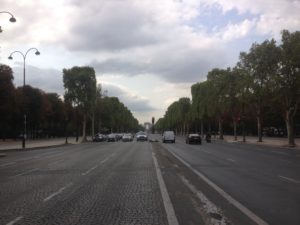 Start of Champs-Élysées with Arc de Triomphe in the distance